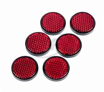 Red Round Reflector Adhesive 6pce