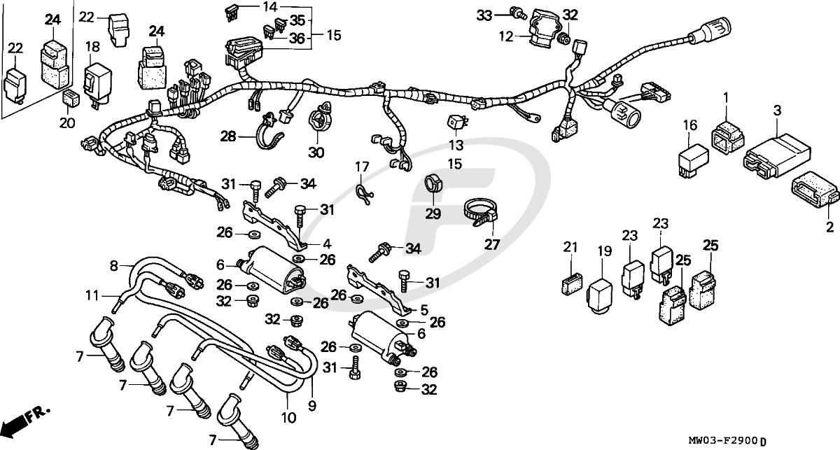 Honda CBR900RRT 1996 WIRE HARNESS with fast delivery to United States